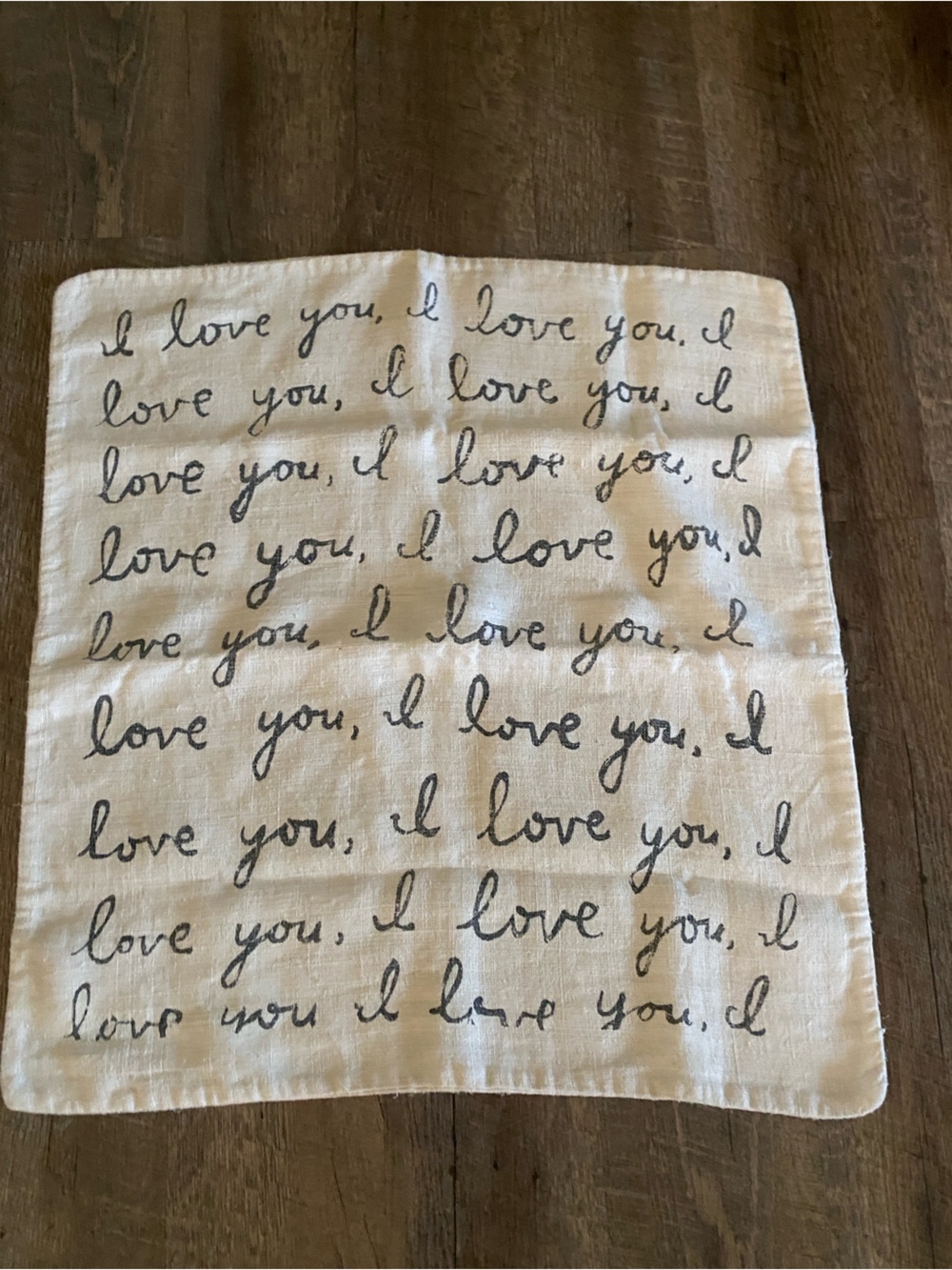Sugarboo & Co. White Linen Pillow Case - “I love you”